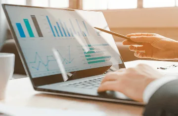 Data analytics digital experience showcasing dashboards performance metrics and business insights across devices